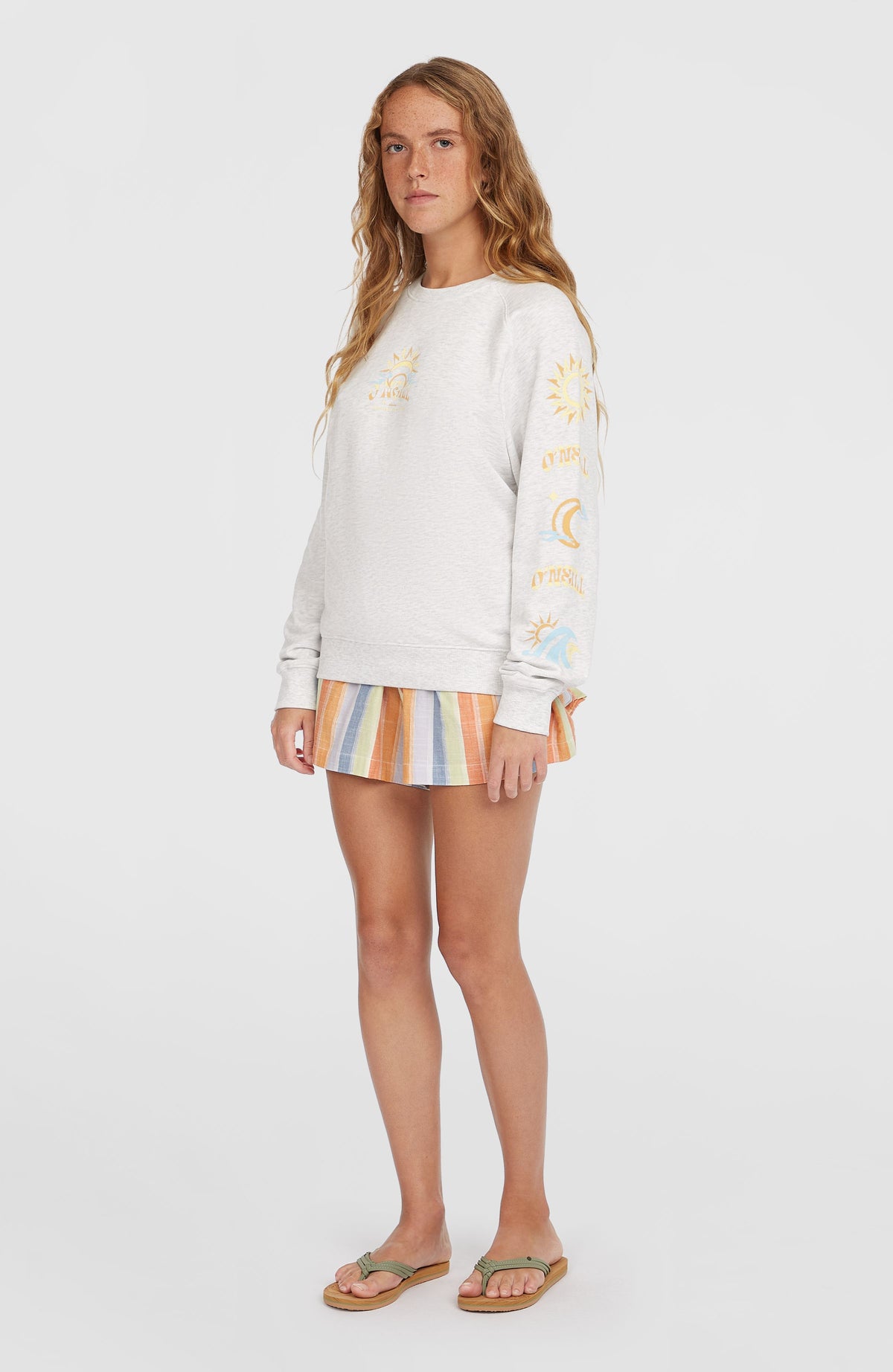 Sweatshirt Beach Vintage Crew | White Melange