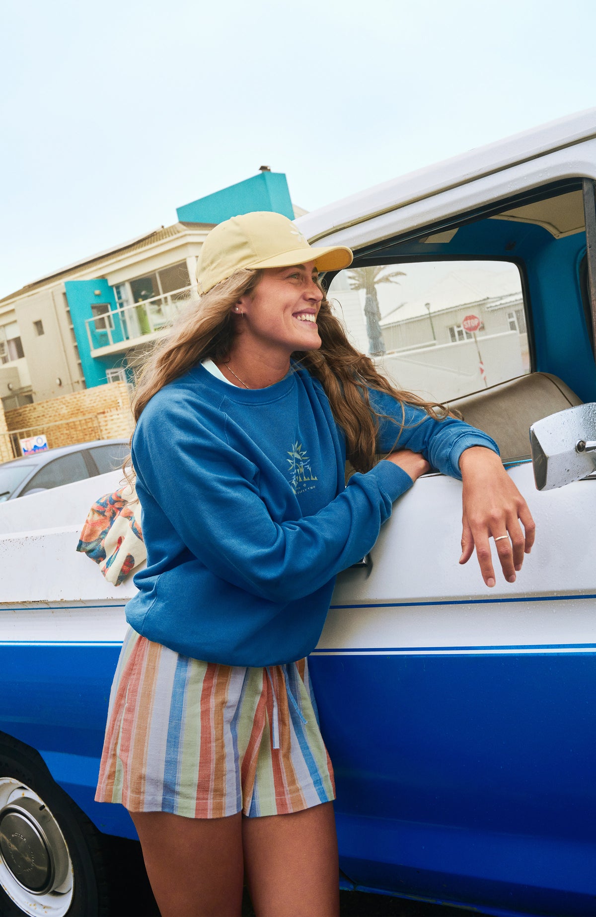 Sweatshirt Beach Vintage Crew | Copen Blue