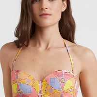 Haut de bikini bandeau moulé avec armature Havaa | Yellow Scarf Print