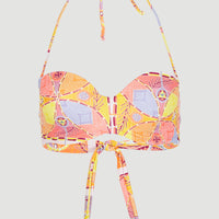 Haut de bikini bandeau moulé avec armature Havaa | Yellow Scarf Print