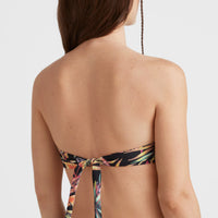 Haut de bikini bandeau moulé avec armature Havaa | Black Tropical Flower