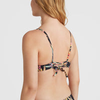 Haut de bikini brassière Wave | Black Tropical Flower