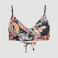 Haut de bikini brassière Wave | Black Tropical Flower