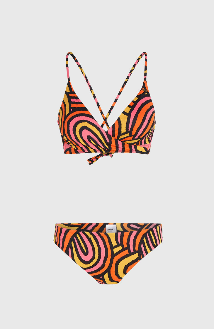 Ensemble de bikinis Baay Maoi | Orange Rainbow Stripe