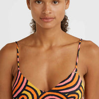 Haut de bikini Wave Crop | Orange Rainbow Stripe