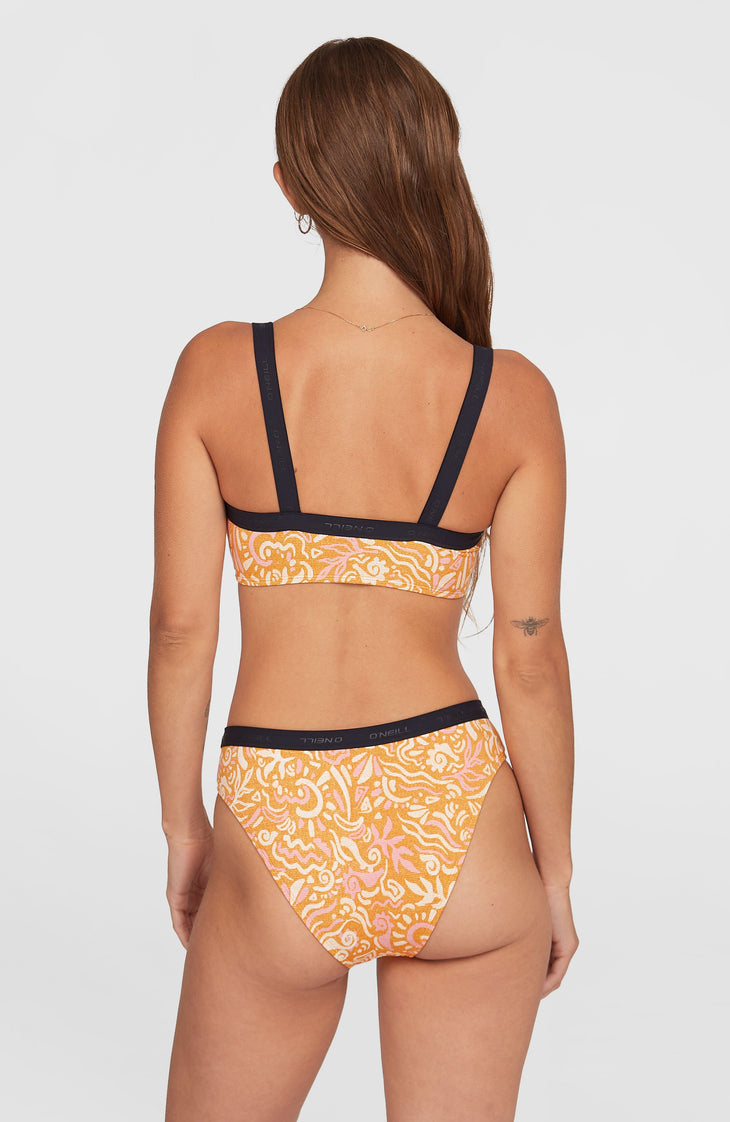 Ensemble de bikinis Sport | Orange Abstract Wave