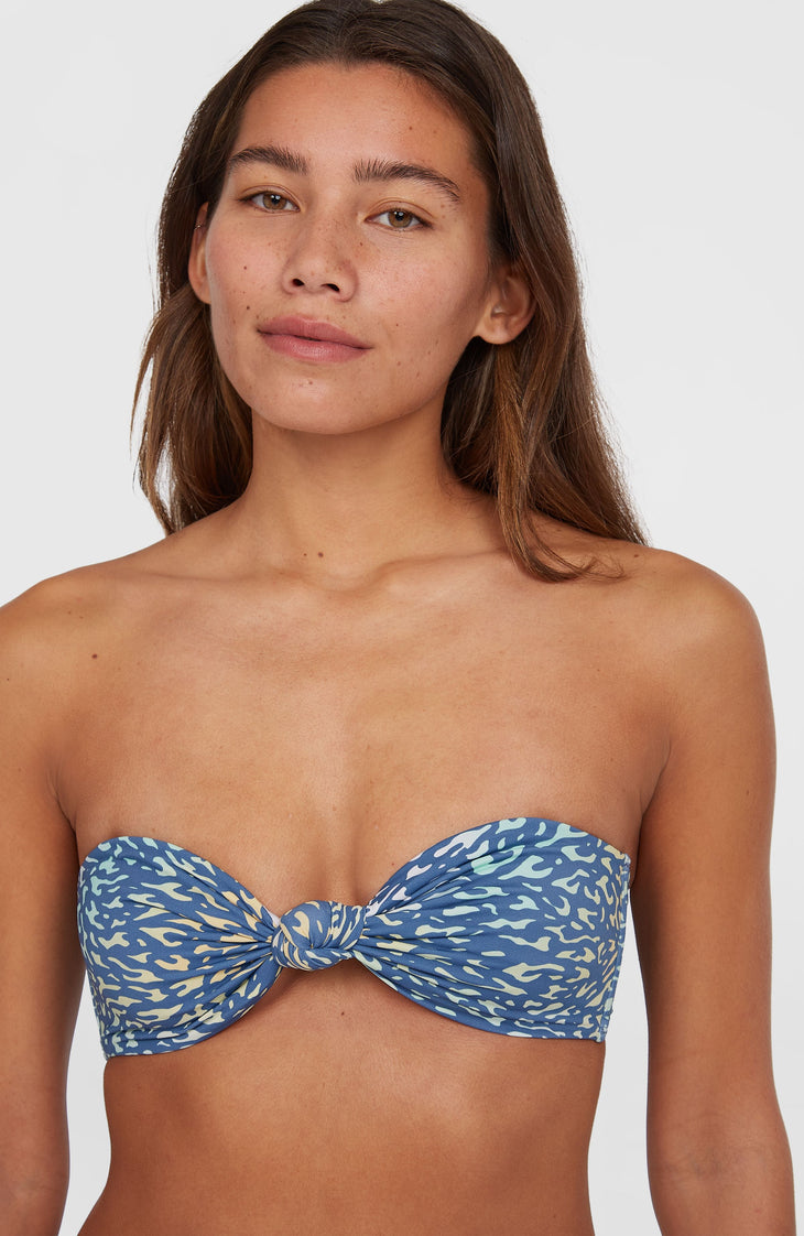 Ensemble de bikinis Knot Bandeau Matira | Yellow Animal Blur
