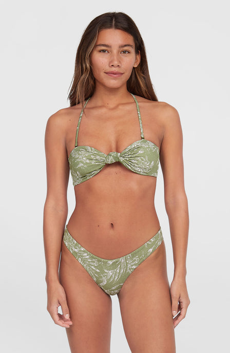 Ensemble de bikinis Knot Bandeau Matira | Green Textured Jungle