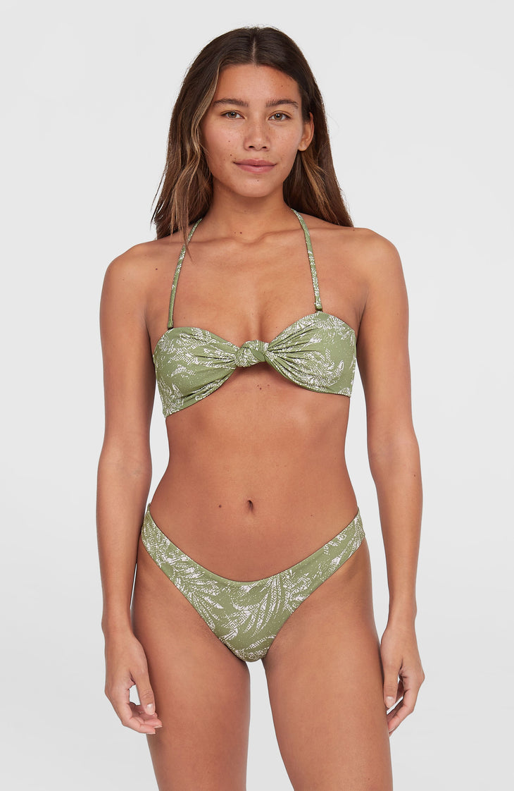 Ensemble de bikinis Knot Bandeau Matira | Green Textured Jungle