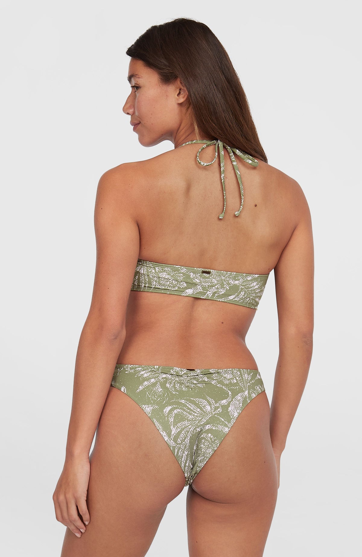 Ensemble de bikinis Knot Bandeau Matira | Green Textured Jungle