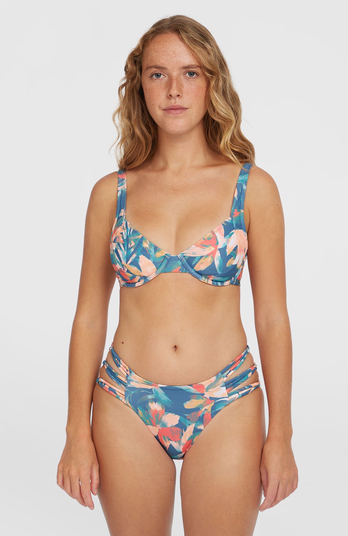 Bas de bikini avec bandes Boulders | Blue Painted Tropics
