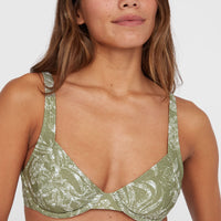 Haut de bikini à armature Elsie | Green Textured Jungle