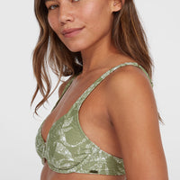 Haut de bikini à armature Elsie | Green Textured Jungle