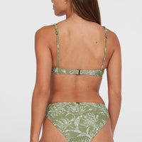 Haut de bikini à armature Elsie | Green Textured Jungle