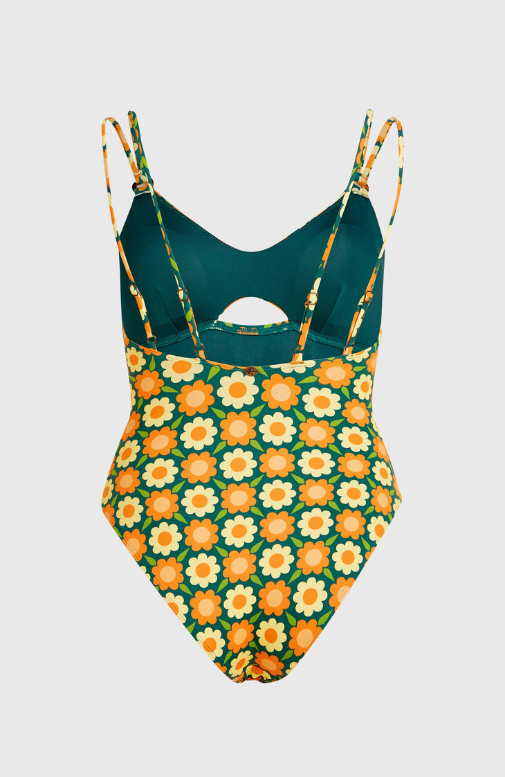 Maillot une pièce O'Riginals | Green Retro Flower