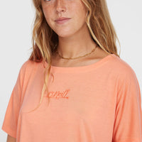 T-shirt drapé Essentials Script | Coral Pink