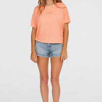 T-shirt drapé Essentials Script | Coral Pink