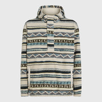 Sweat à capuche Superfleece à col demi-zip | Grey Ikat Stripe