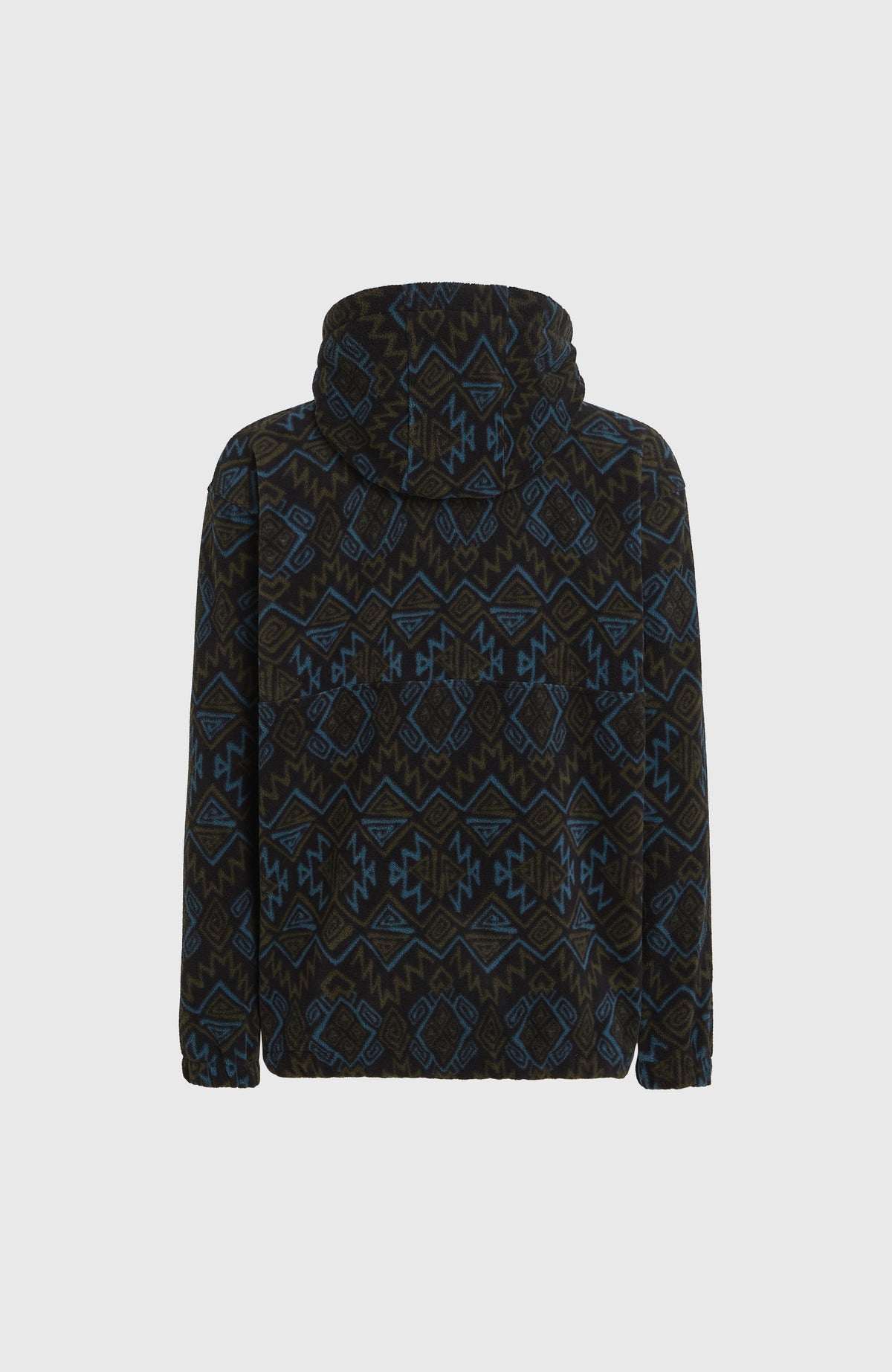 Sweat à capuche Superfleece à col demi-zip | Black Retro Ikat