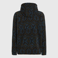 Sweat à capuche Superfleece à col demi-zip | Black Retro Ikat