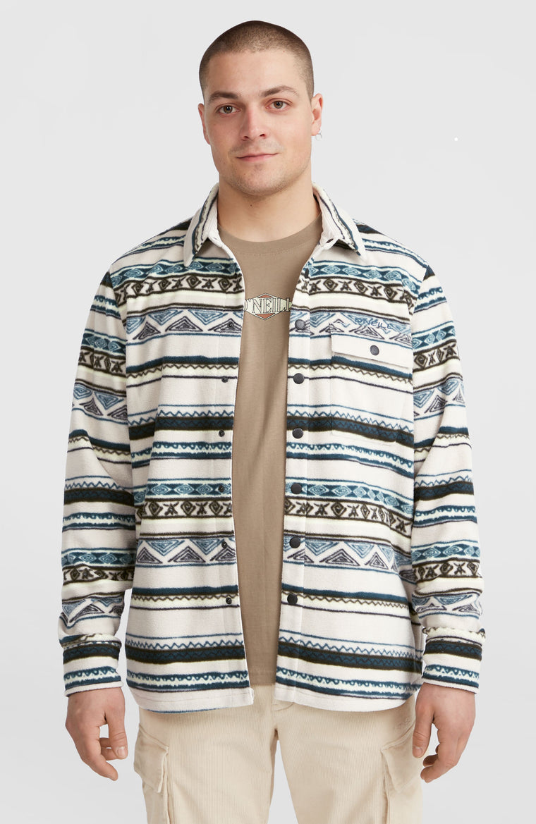 Chemise Superfleece | Grey Ikat Stripe