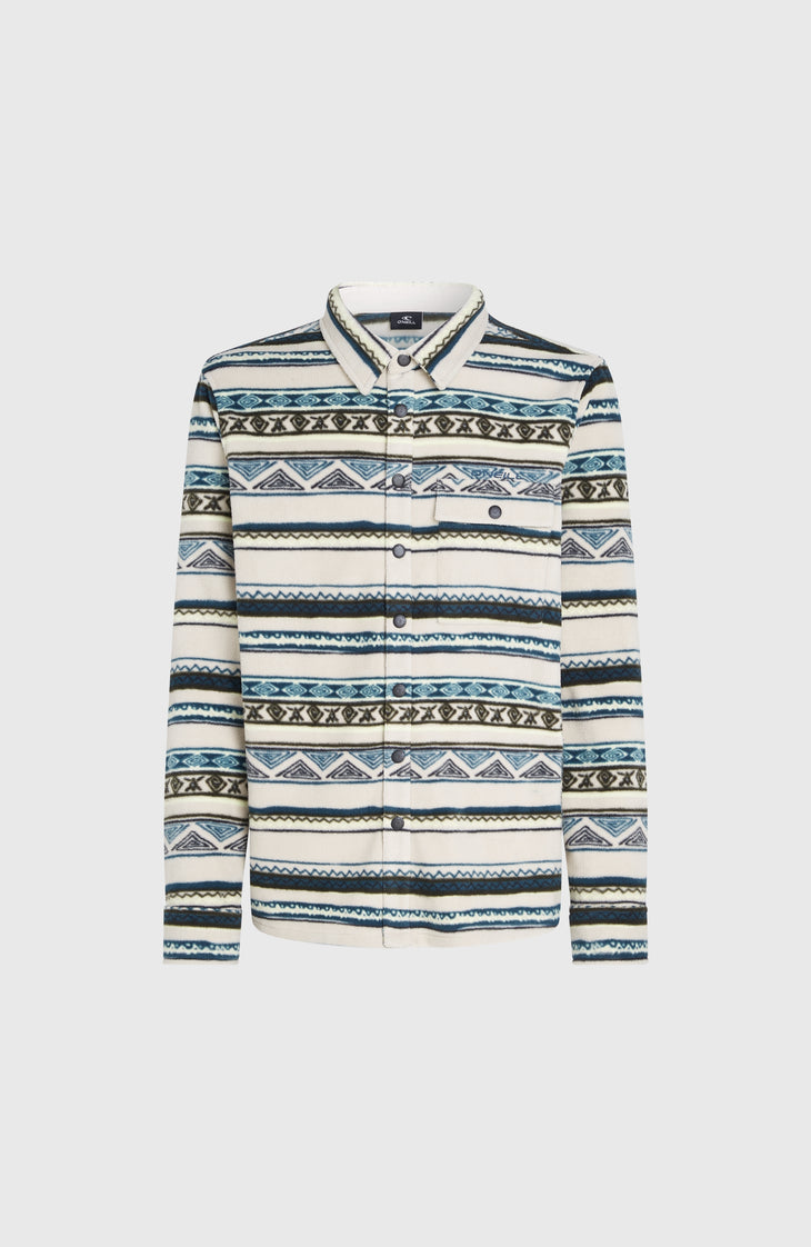 Chemise Superfleece | Grey Ikat Stripe