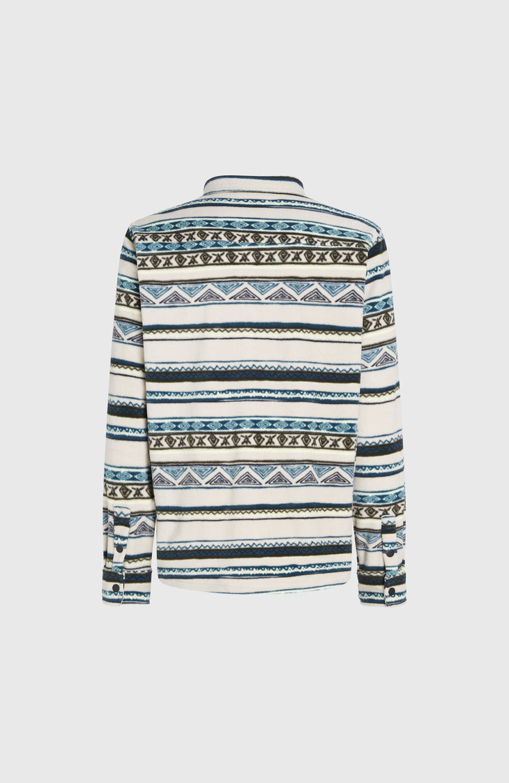 Chemise Superfleece | Grey Ikat Stripe