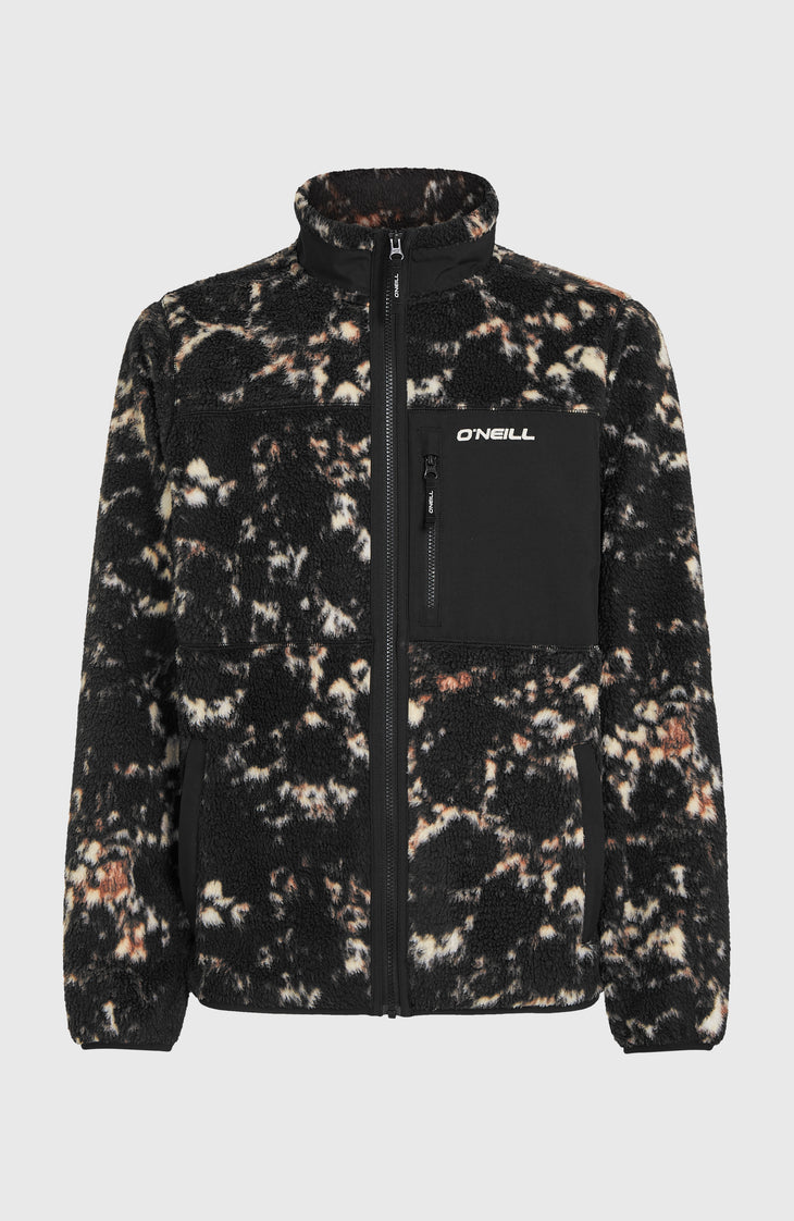 Polaire à poils longs et zip intégral Must-Have | Black/Beige Quarry