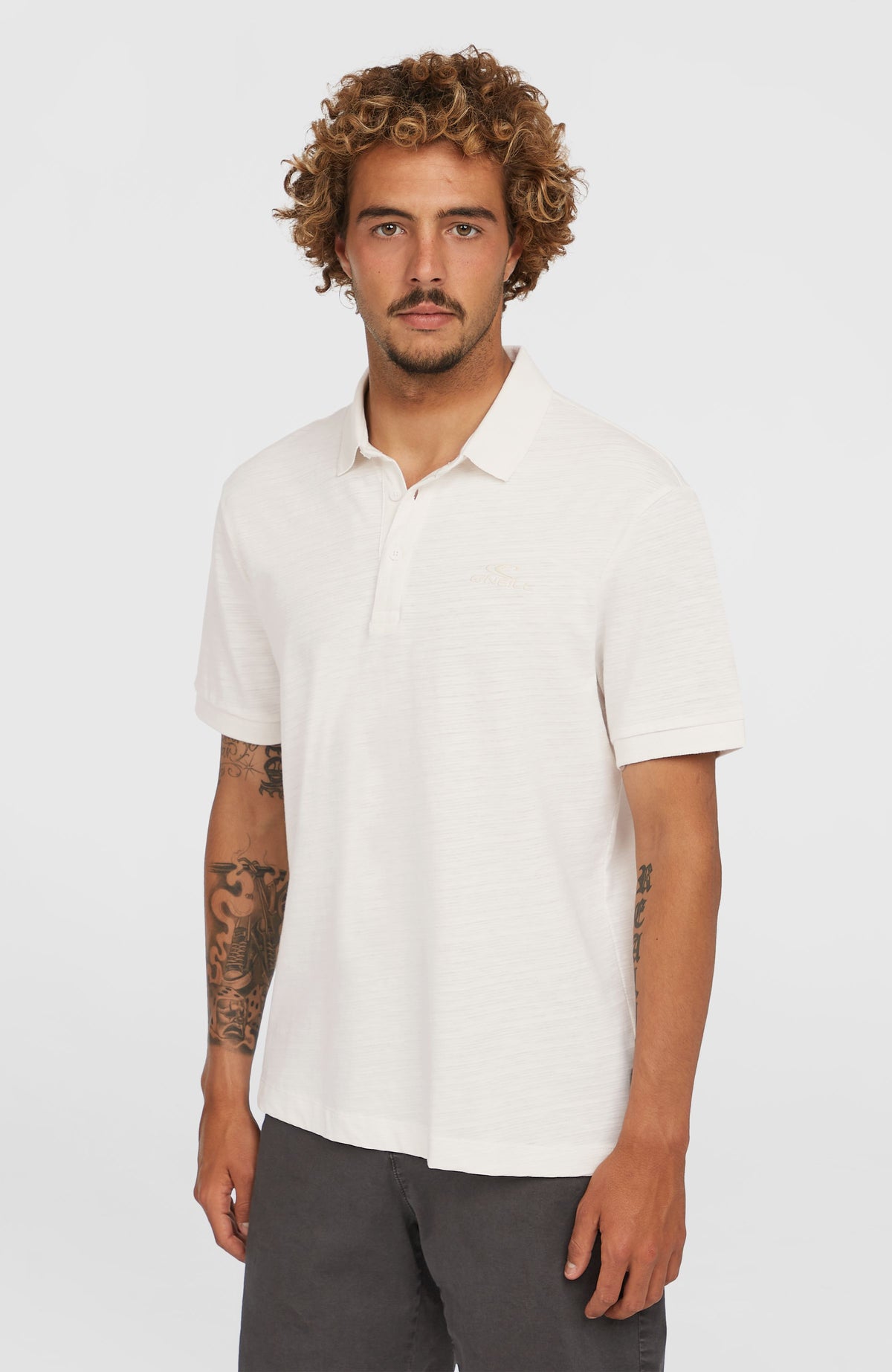 Slub Polo Small Logo | Snow White