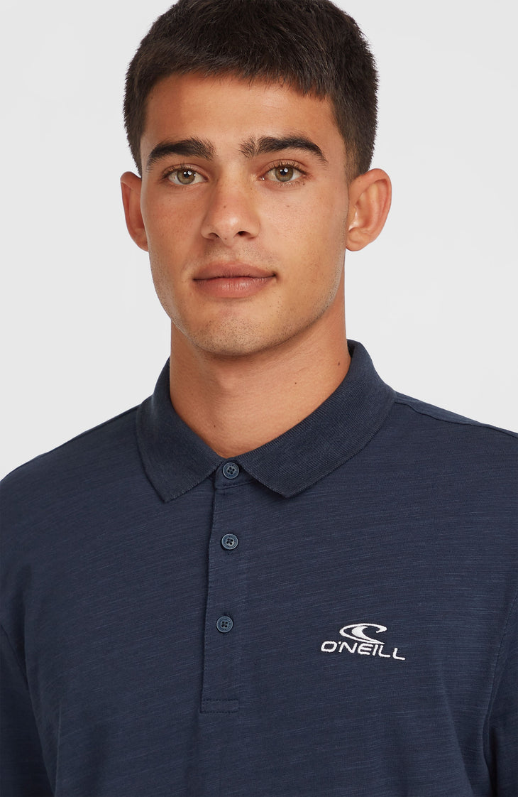 Slub Polo Small Logo | Ink Blue