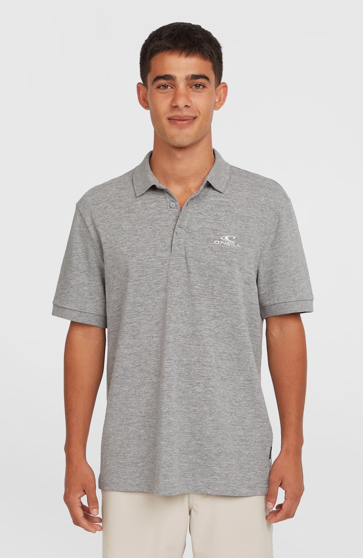 Slub Polo Small Logo | Silver Melee