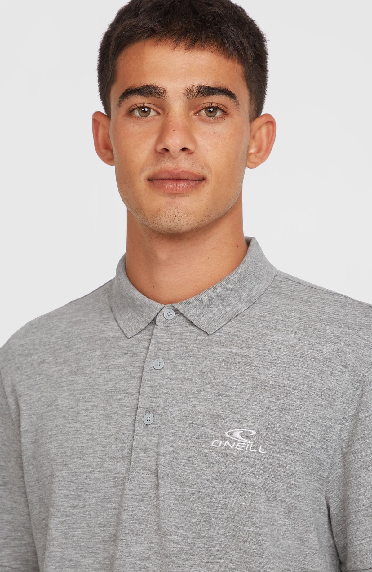Slub Polo Small Logo | Silver Melee
