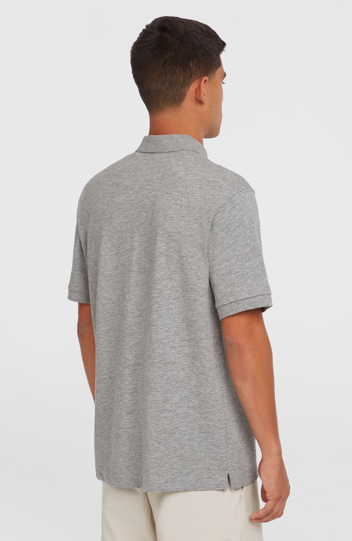 Slub Polo Small Logo | Silver Melee