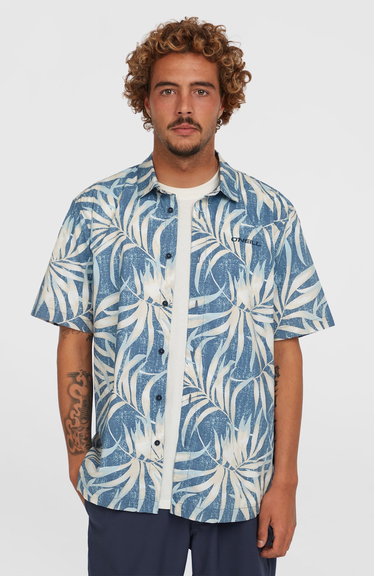 Chemise Print | Blue Dipped Leaves