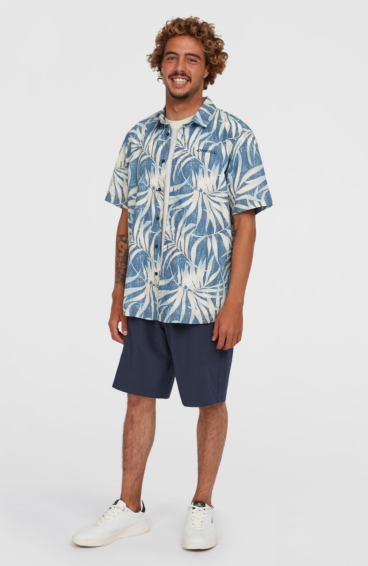 Chemise Print | Blue Dipped Leaves