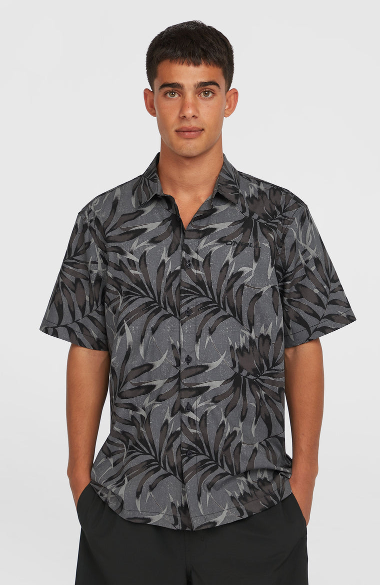 Chemise Print | Black Dipped Leaves