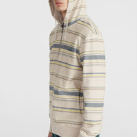 Sweat à capuche Bavaro à zip intégral | Grey Vintage Stripe