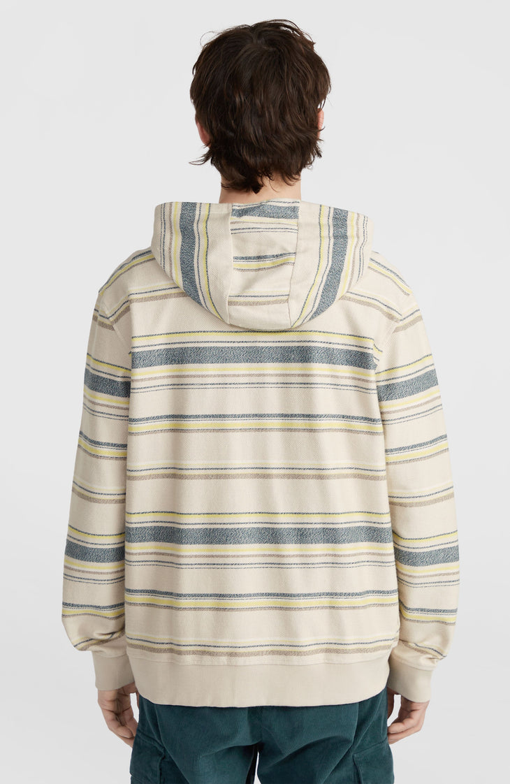 Sweat à capuche Bavaro à zip intégral | Grey Vintage Stripe