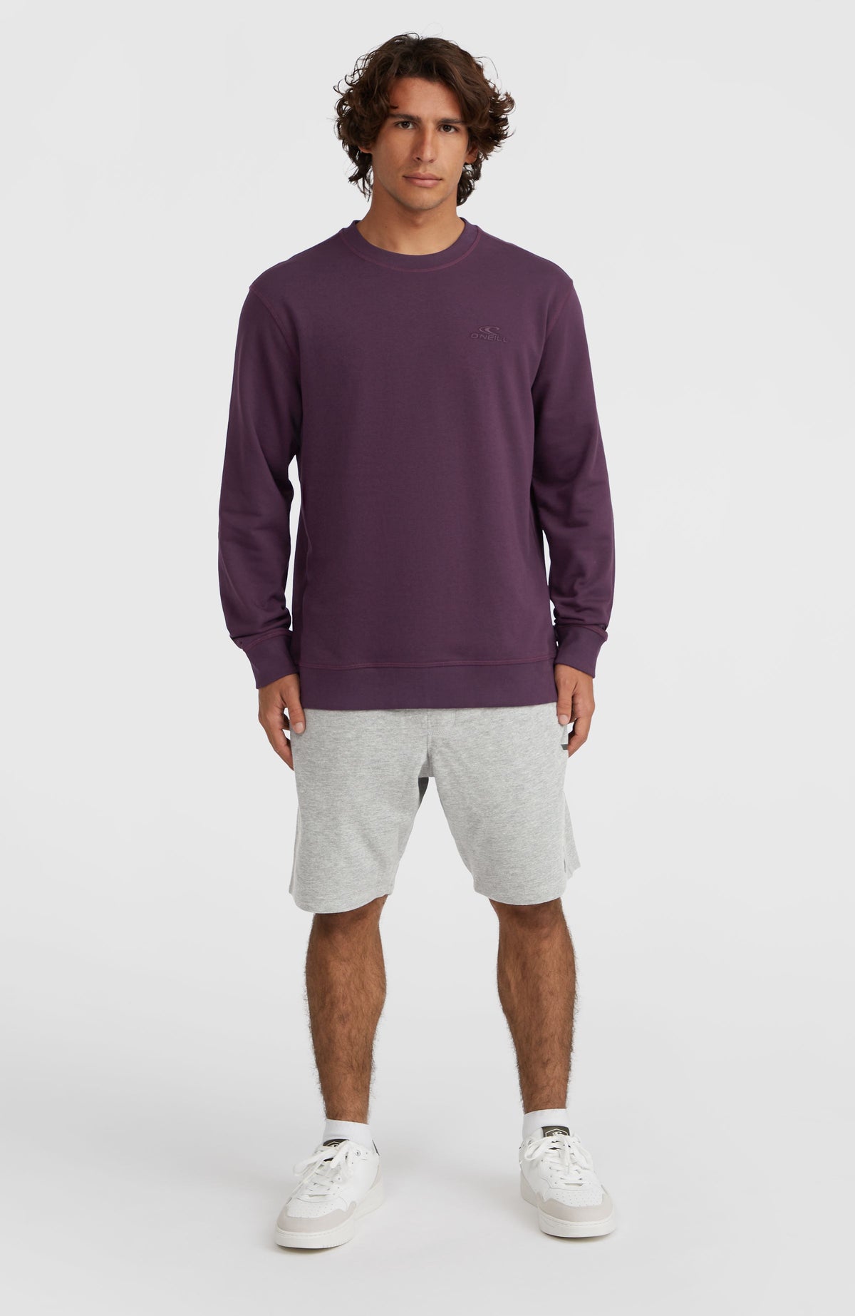 Sweatshirt à col rond Small Logo | Aubergine