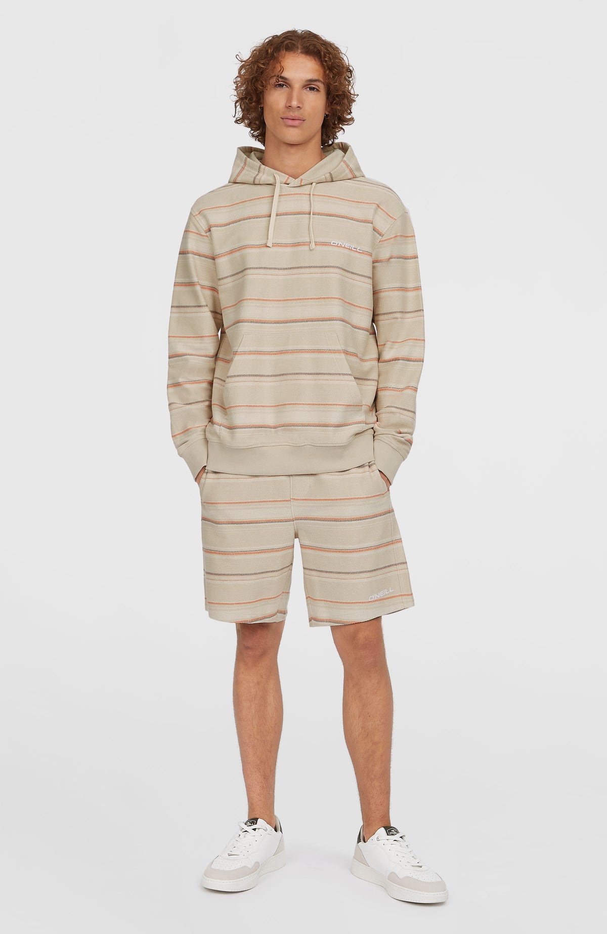 Sweat à capuche Bavaro | Beige/Orange Bavaro Stripe