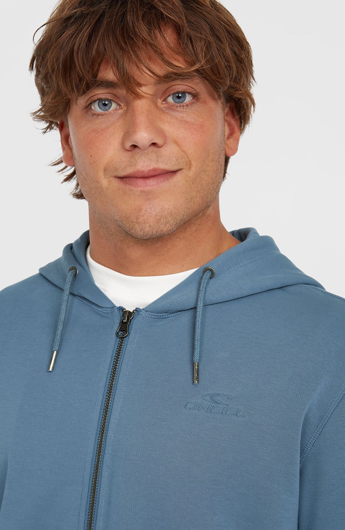 Sweat à capuche et zip intégral Small Logo | Copen Blue