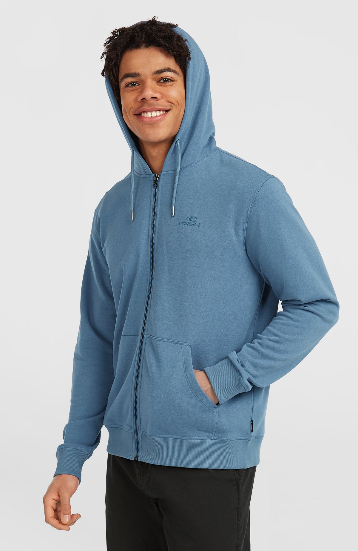 Sweat à capuche et zip intégral Small Logo | Mozart Blue