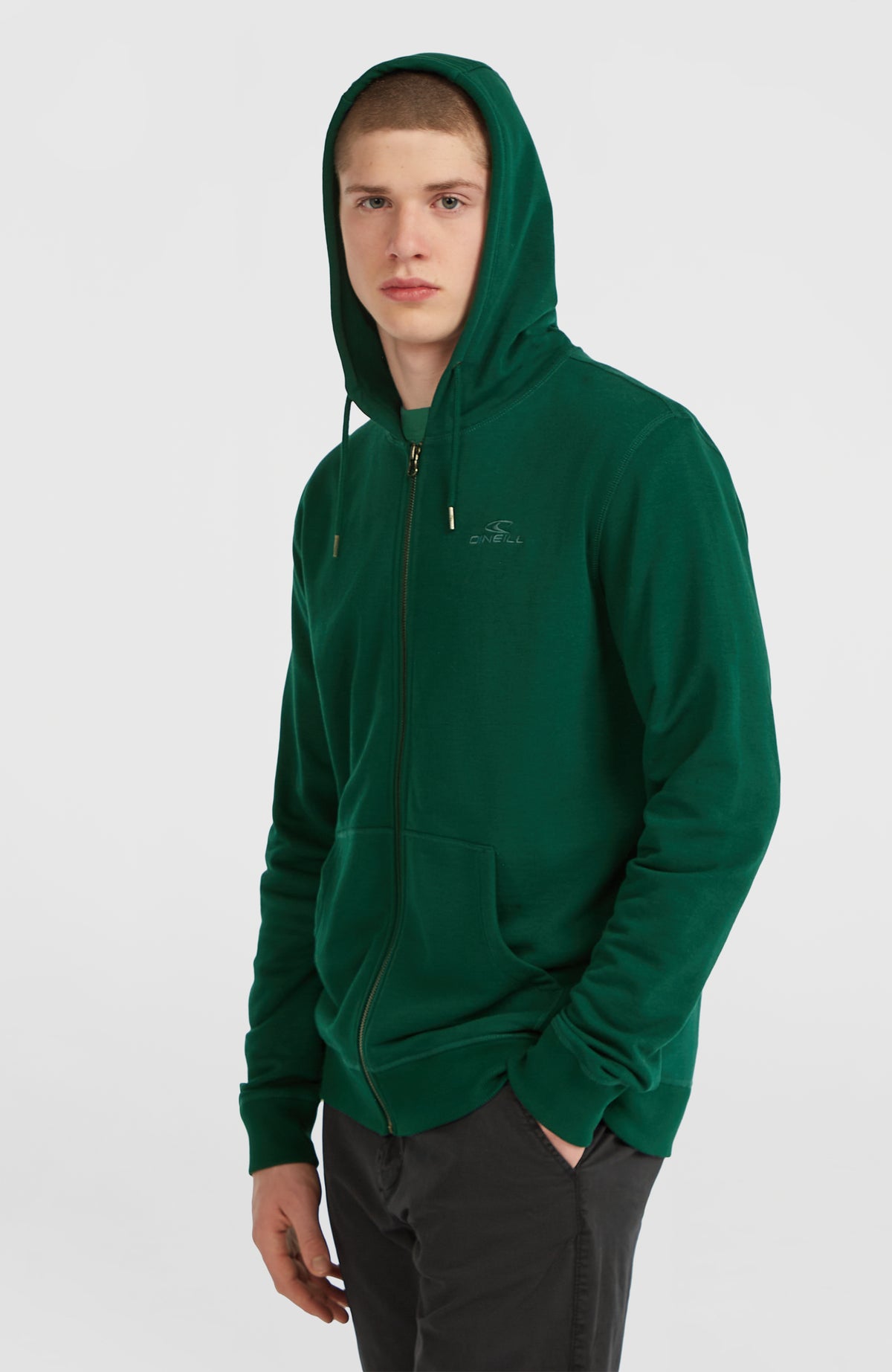 Sweat à capuche et zip intégral Small Logo | Emerald Envy
