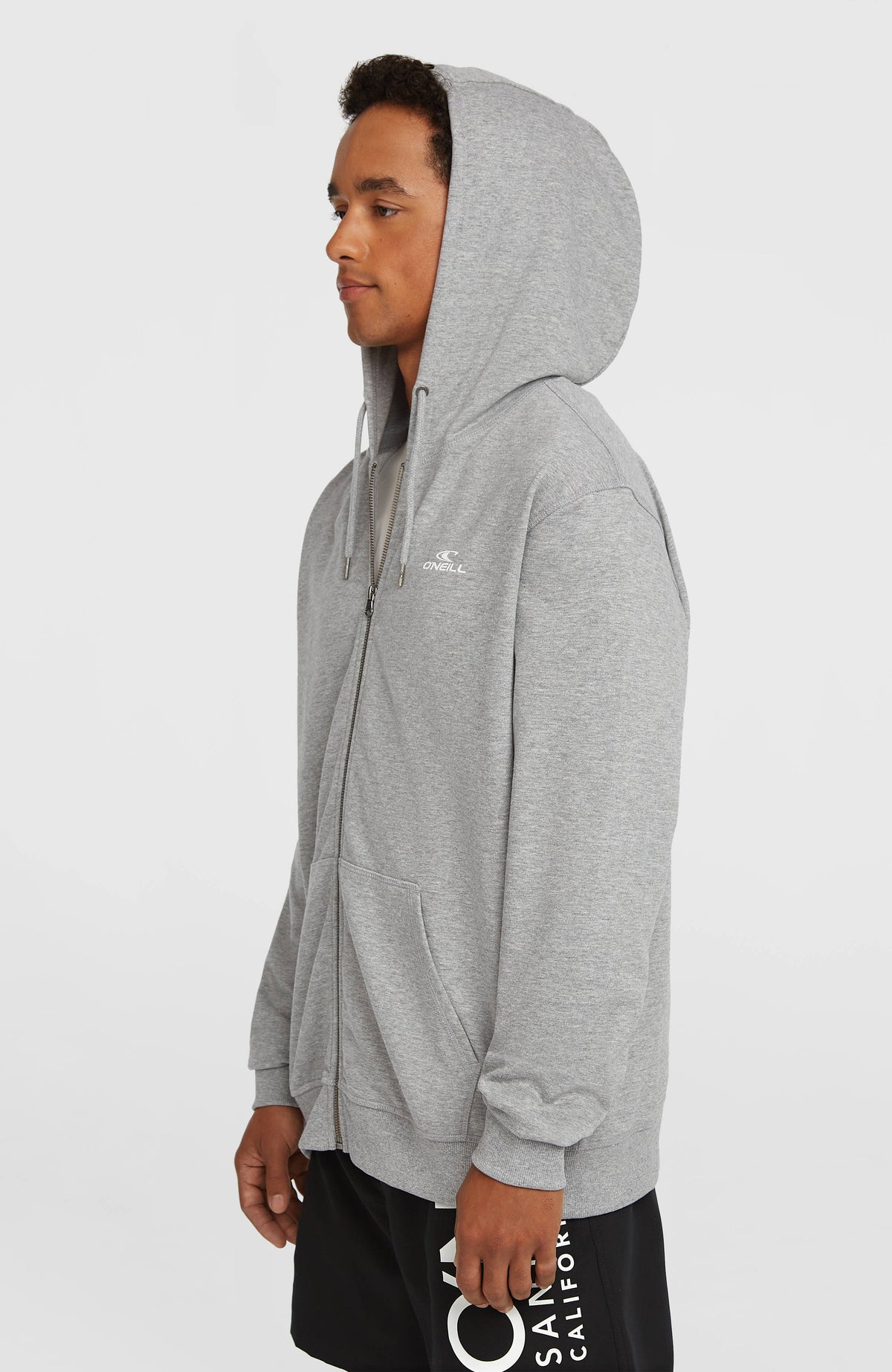Sweat à capuche et zip intégral Small Logo | Silver Melee