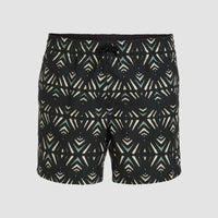 Short de bain Mix and Match Cali Print 15'' | Black Fade IKAT