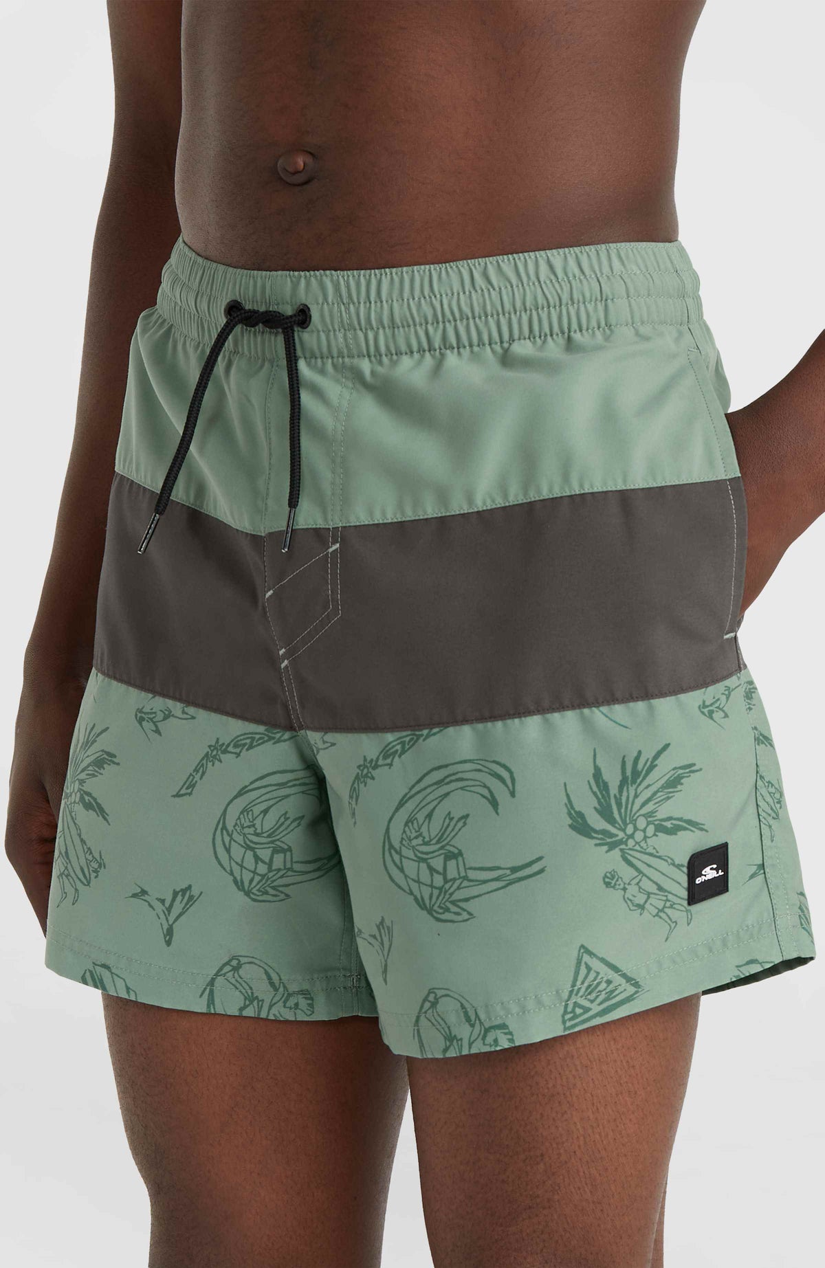 Short de bain Mix and Match Cali Block 15'' | Green Vintage Surfer