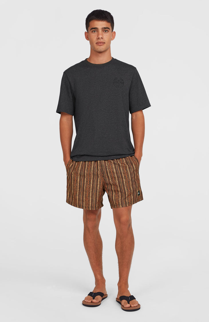 Short de bain Cali Print 15'' | Orange Pressed Lines