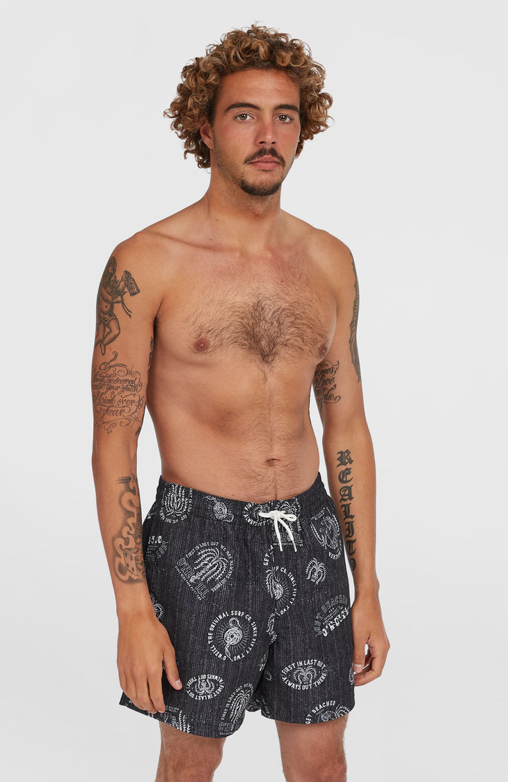 Short de bain Cali Print 15'' | Black Mystical