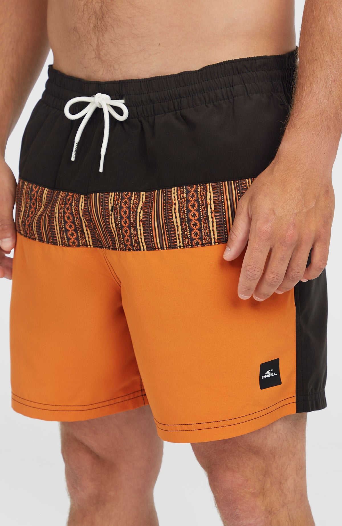 Short de bain Cali Block15'' | Orange Pressed Lines