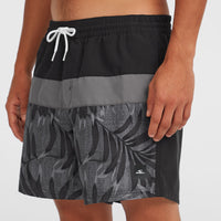 Short de bain Cali Block15'' | Black Dipped Leaves